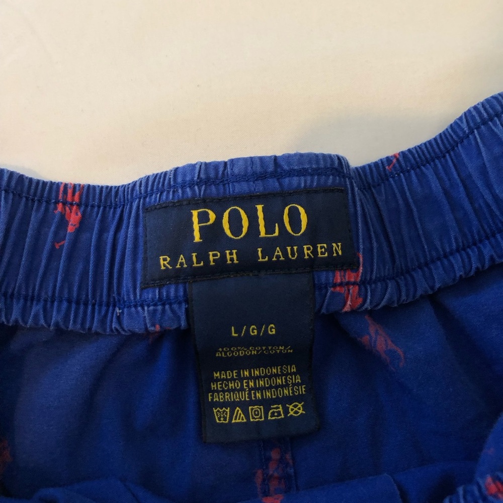 Polo by Ralph Lauren Blue Boxer Shorts with Red Pony Motif - Picture 3 of 4